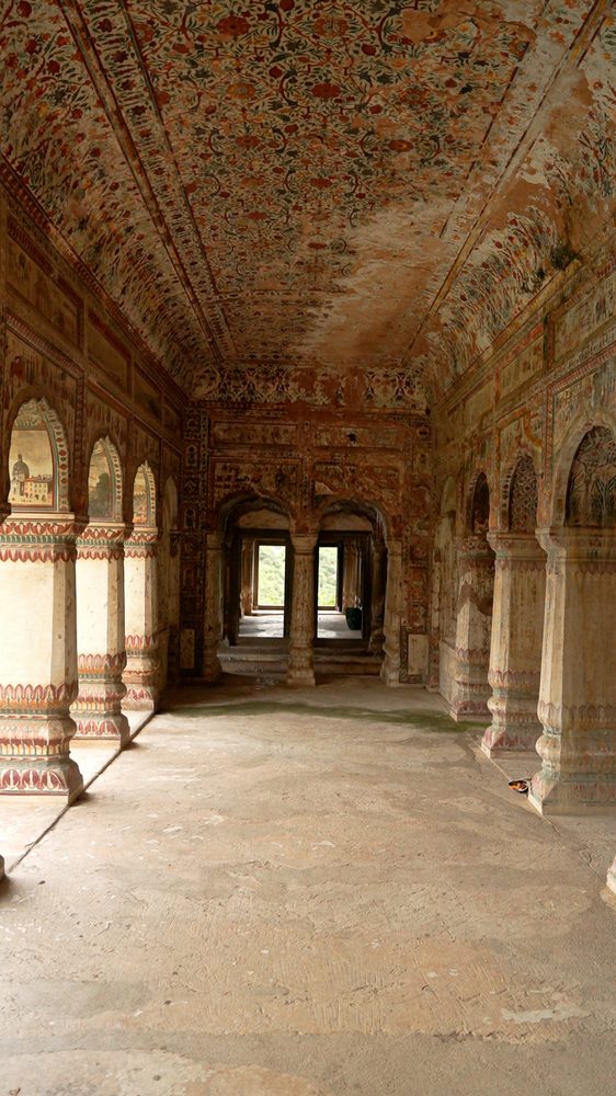 A hand-painted corridor of the palace